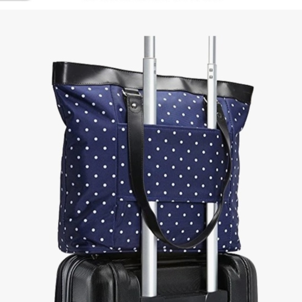 Polka Dot Tote Bag - Navy and Black - Picture 5 of 7